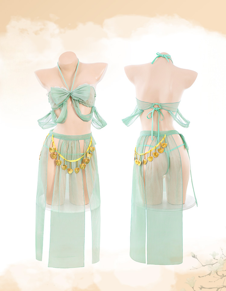 Jade Enchantment 4-Piece Lingerie Set – Green