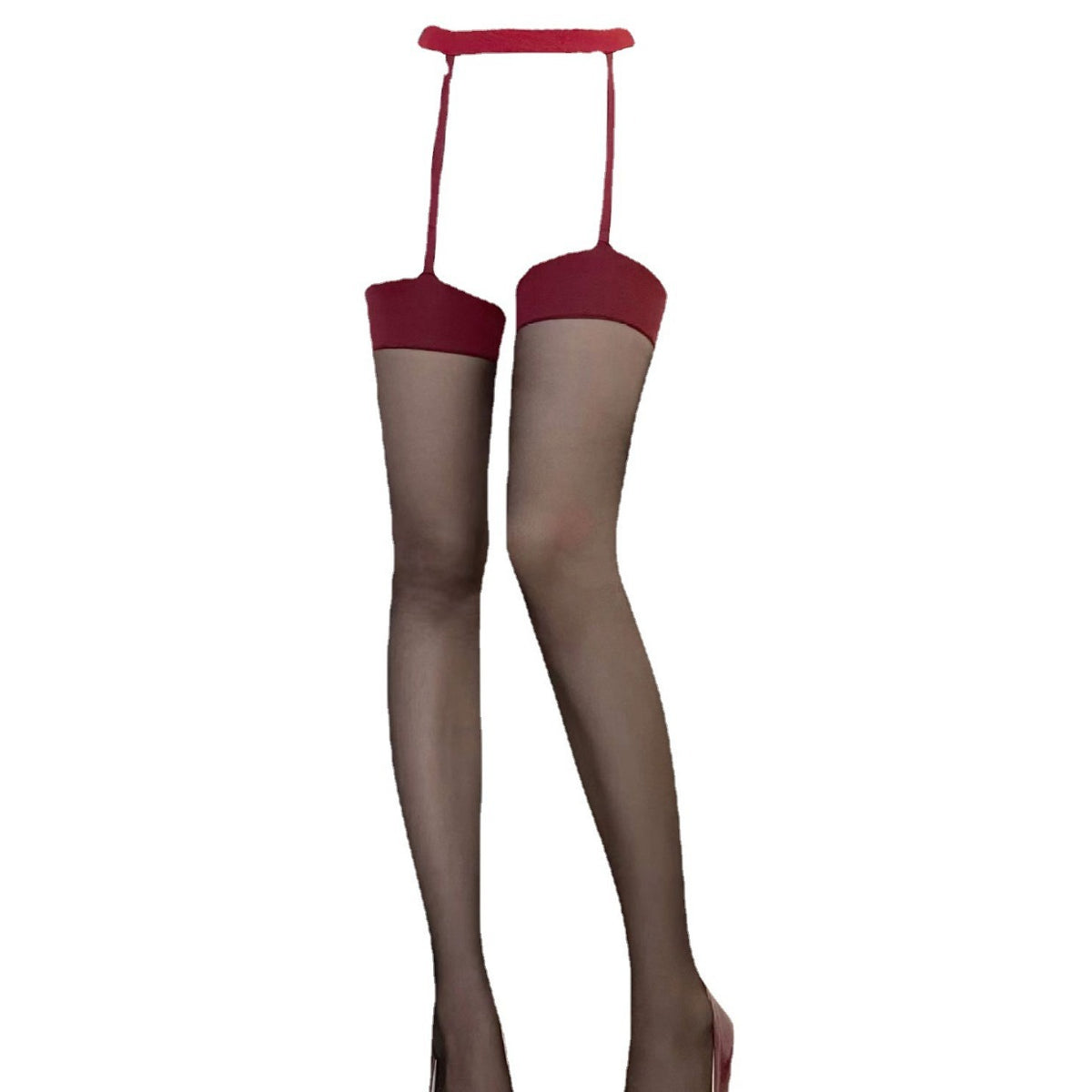Sultry Sheer Open-Crotch Garter Stockings