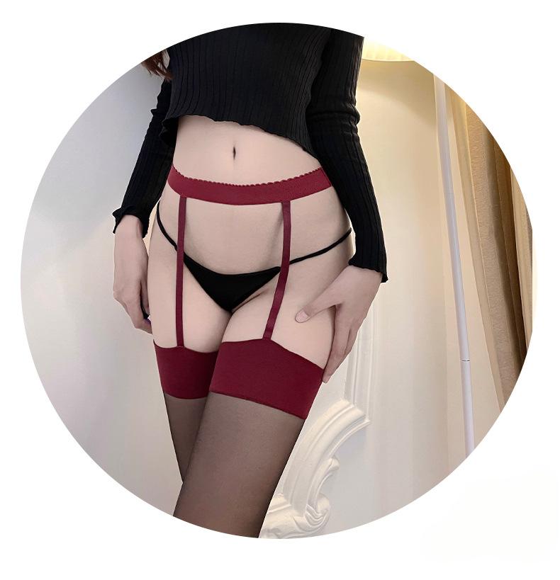 Sultry Sheer Open-Crotch Garter Stockings