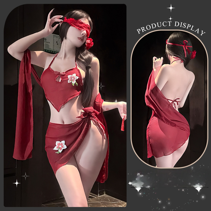 Blossom After Dark 3-Piece Halter Lingerie Set