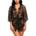 Midnight Romance Plus Size Lace Lingerie Robe