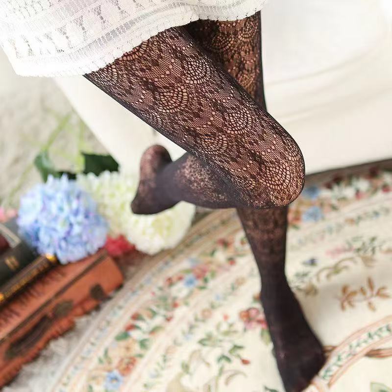 Midnight Romance Floral Lace Stockings
