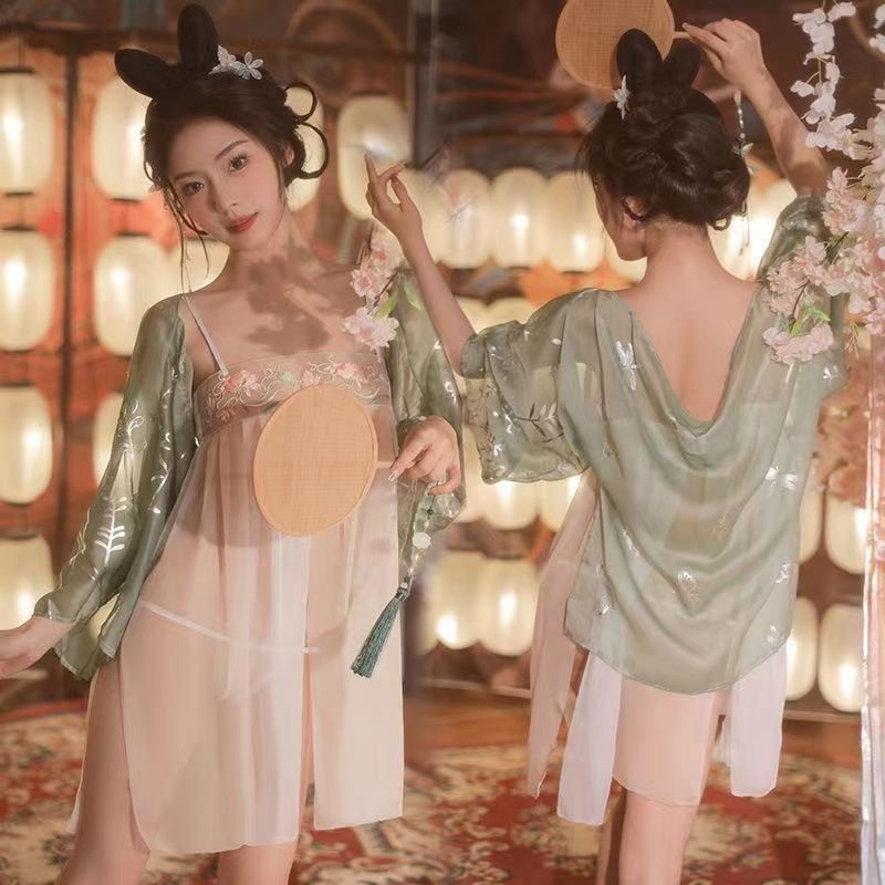 Jade Romance 3-Piece Robe & Babydoll Lingerie Set