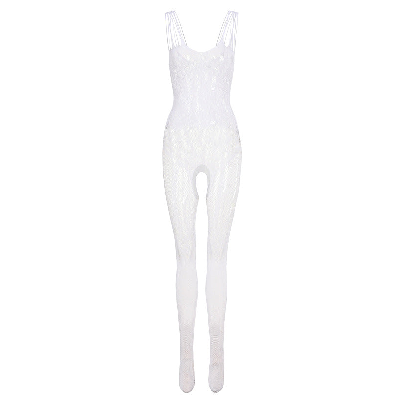 Floral Lace & Fishnet Bodystocking