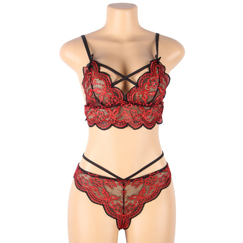 Curve Allure Plus Size Strappy Lace Lingerie Set