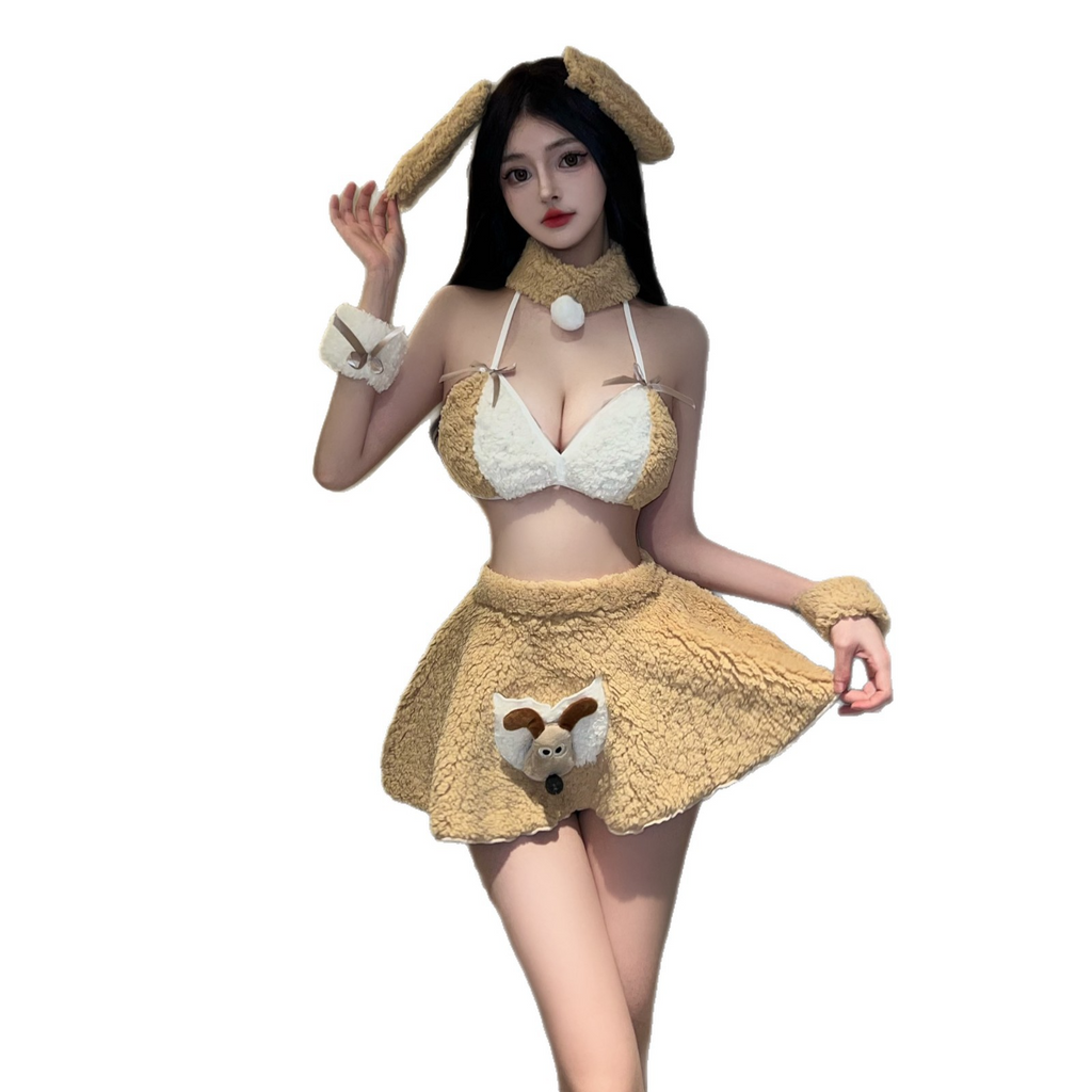 Honey Bunny Plush Lingerie Costume Set