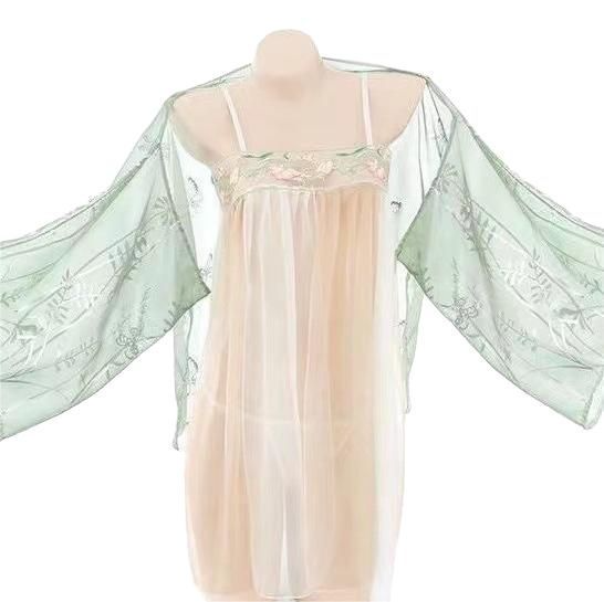 Jade Romance 3-Piece Robe & Babydoll Lingerie Set