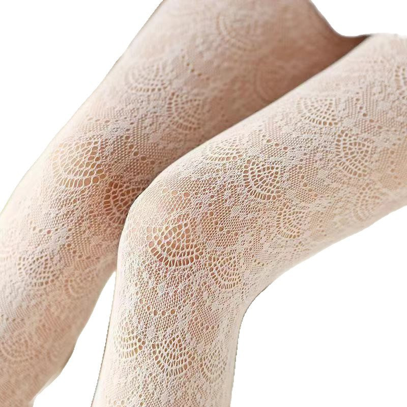Midnight Romance Floral Lace Stockings