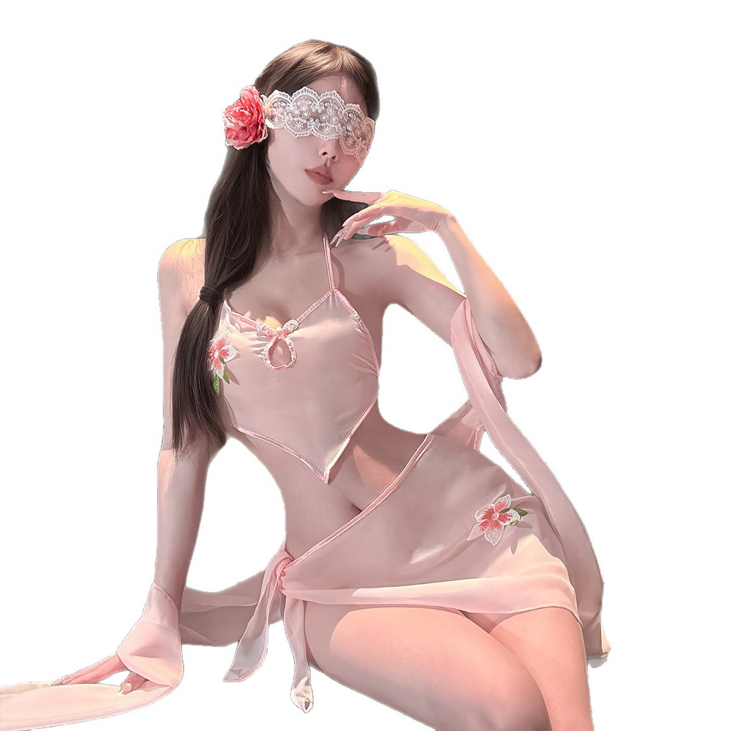 Blossom After Dark 3-Piece Halter Lingerie Set