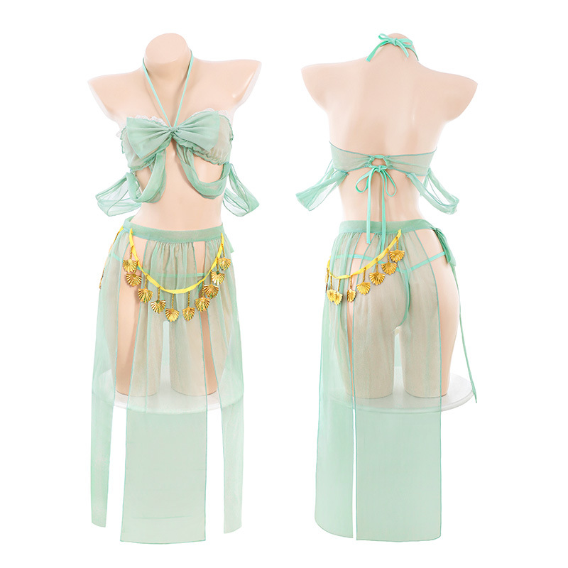 Jade Enchantment 4-Piece Lingerie Set – Green