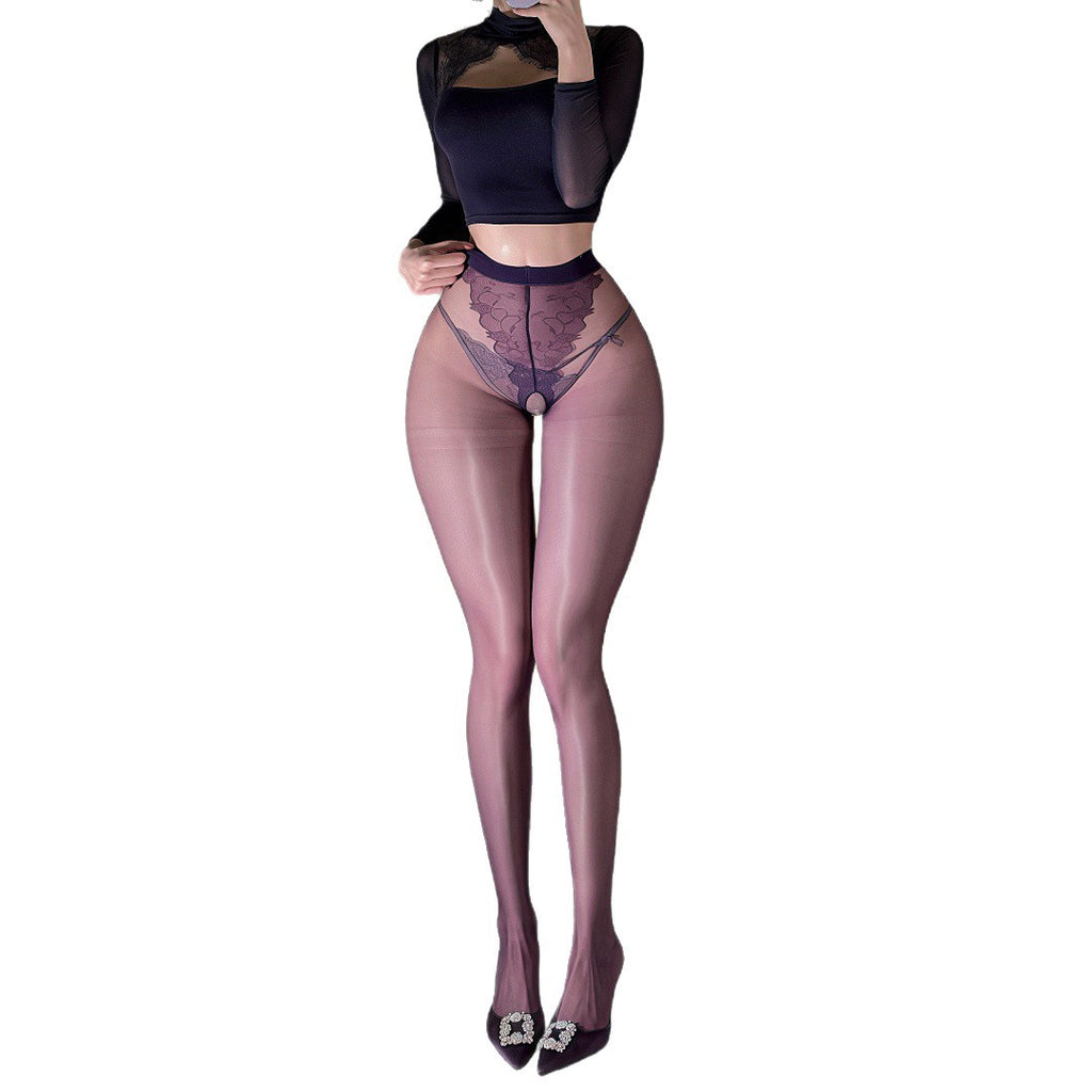 After Dark Sheer Lace Open-Crotch Tights