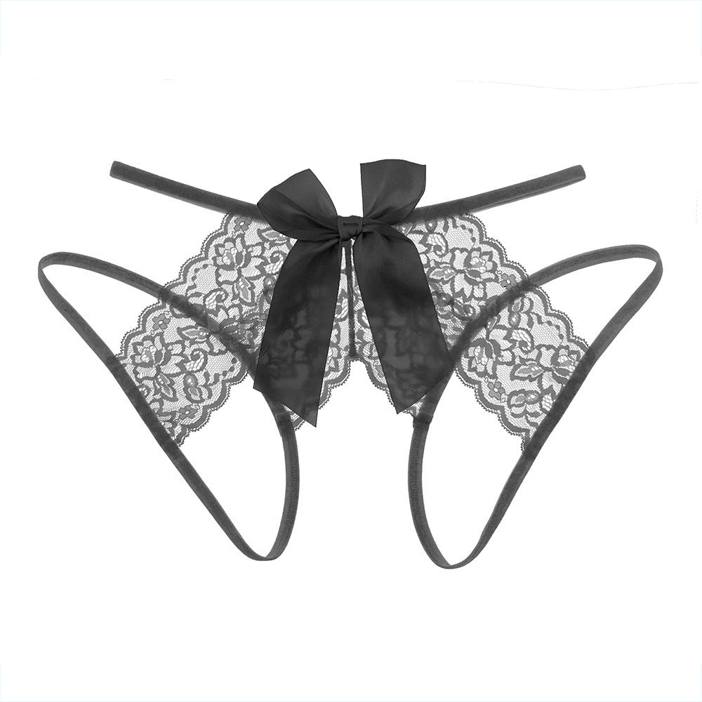 Floral Lace & Bow Strappy Panties