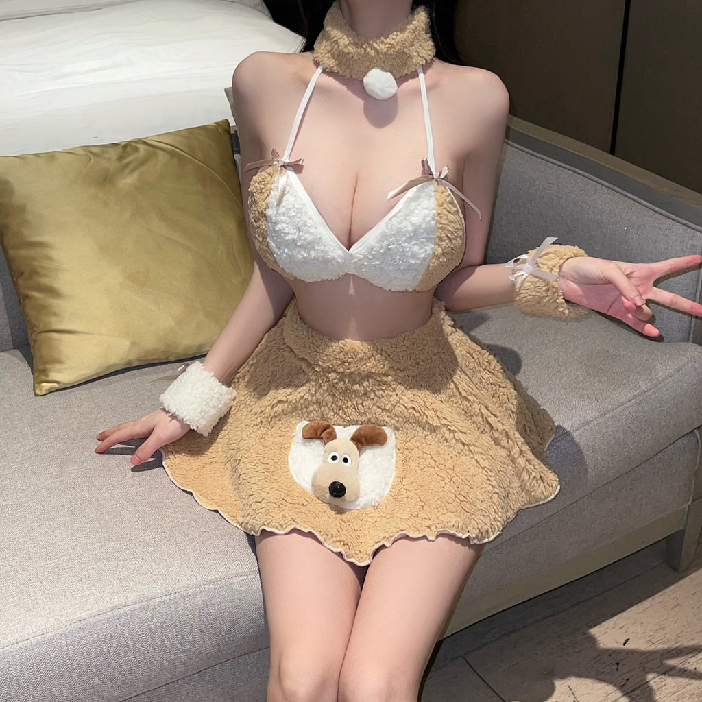 Honey Bunny Plush Lingerie Costume Set