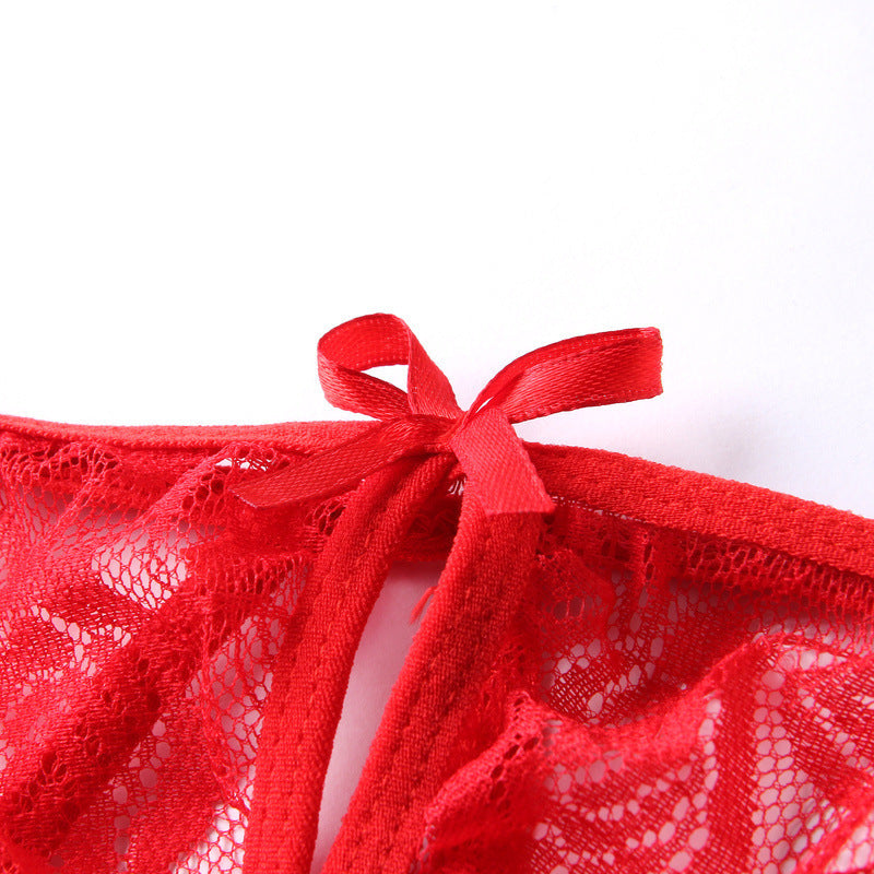 After Dark Floral Lace Open-Crotch Panties